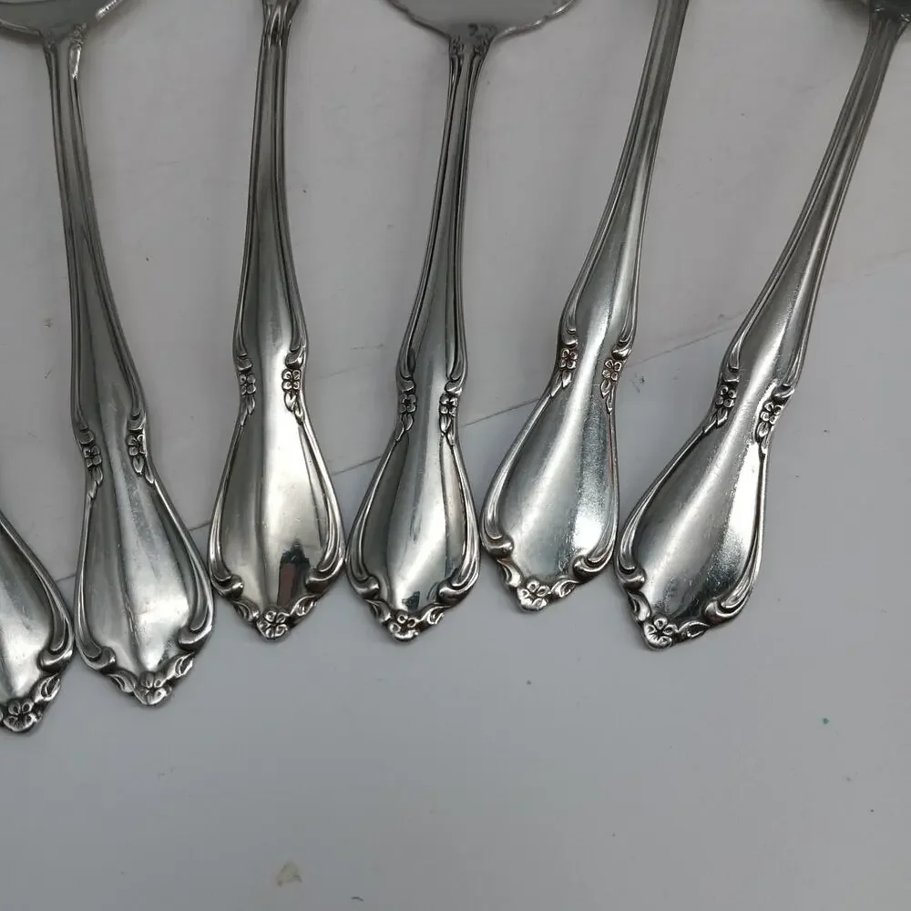 10 Serving CHATEAU by ONEIDACRAFT DELUXE Stainless Spoons Pie Ladle Slotted